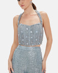 Electric Indigo Corset & Sharara Set - Ready to Ship