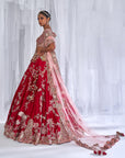 Daisy Maroon Raw Silk Bridal Lehenga Set