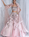Harvest Gold Lehenga Set With Cape