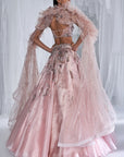 Harvest Gold Lehenga Set With Cape