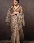 Almond Peach Saree Set | Muraqqa