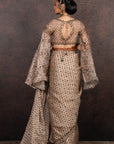 Almond Peach Saree Set | Muraqqa