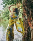 Printed 4 Line Sequence Saree Set