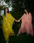 Bird Design Kaftan Set - Green