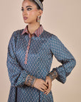 Navy Blue - Ivory Anarkali