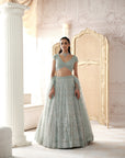 Glacial Mint Embroidered Lehenga Set