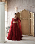 Crimson Etoile Embroidered Lehenga Set