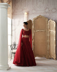 Crimson Etoile Embroidered Lehenga Set