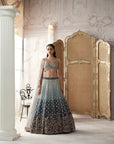 Aqua Lagoon Embroidered Lehenga Set