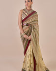 Creme Ivory - Multi Hued Saree Set