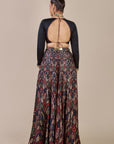 Rich Black - Multi Hued Sharara Set