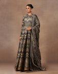 Black - Gold Anarkali Set | Muraqqa