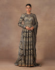 Black - Gold Anarkali Set | Muraqqa