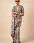 Blush Nugrey Printed Saree Set