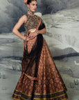 Burgundy - Orange Ombre Skirt Set | Baroda - Ready to Ship