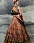 Burgundy - Orange Ombre Skirt Set | Baroda - Ready to Ship
