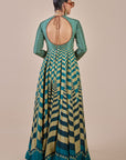 Teal Chevron Anarkali