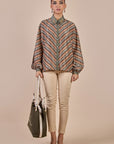 Olive Green - Rust Chevron Short Top