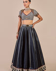 Cool Black Chevron Skirt Set