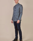 Navy Blue - Ivory Bandhgala