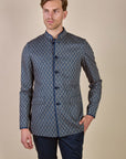 Navy Blue - Ivory Bandhgala