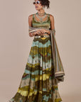 Olive Multi Hued Skirt Set