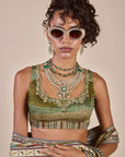 Olive Multi Hued Skirt Set