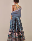 Navy Blue - Ivory Stole