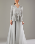 Grey Peplum Set - Ready to Ship