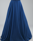 Blue Crepe Hand Embroidered Skirt Set - Ready to Ship