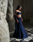 Navy Sequin Skirt Set