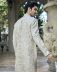 Champagne Paisley Sherwani Set - Ready to Ship