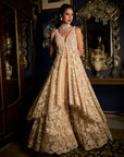 Nude High-Low Sharara Set