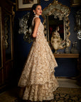 Nude High-Low Sharara Set