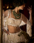 White Sequin Lehenga Set