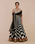 Creme Ivory Chevron Skirt Set