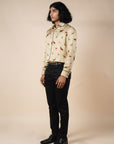 Creme Ivory Fauna Printed Shirt
