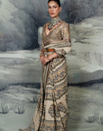 CrãˆMe Ivory Saree Set | Baroda