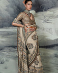 CrãˆMe Ivory Saree Set | Baroda