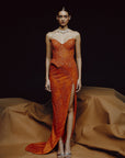 Molten Radiance Slit Gown