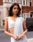 Powder Blue Ombre Sequin Saree
