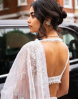 Ivory Sequin Saree