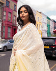 Ombre Lemon Mirror Work Saree
