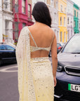 Ombre Lemon Mirror Work Saree