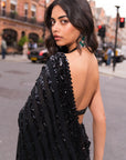 Black Sequin & Crystal Saree