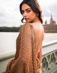 Antique Gold Crystal Saree