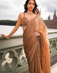 Antique Gold Crystal Saree