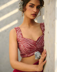 Halley Red Pre Draped Saree
