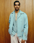 Arctic Elegance Open Jacket and Shirt with Trouser set