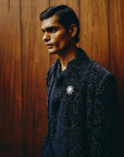Obsidian Velvet Open Jacket with Shirt and Trouser